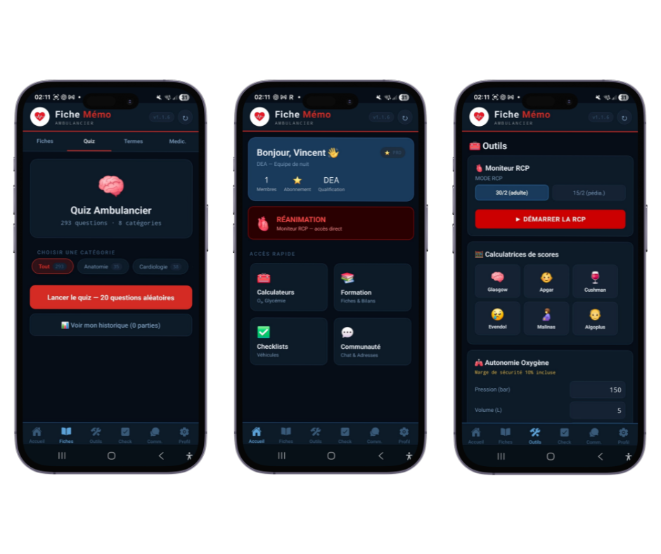 Application Fiche Mémo Ambulancier